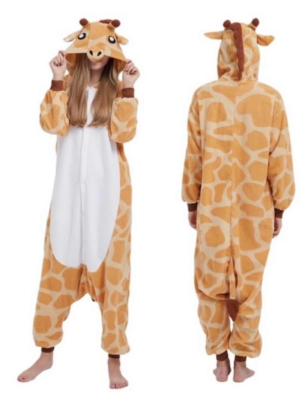 Silver Lilly Giraffe Onesie Adult Medium Plush Pajamas Costume